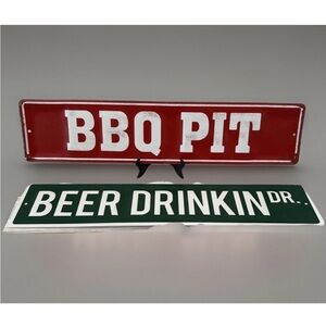 BBQ PIT & Beer Drinkin Dr Wall Sign Rustic Home Dining Décor